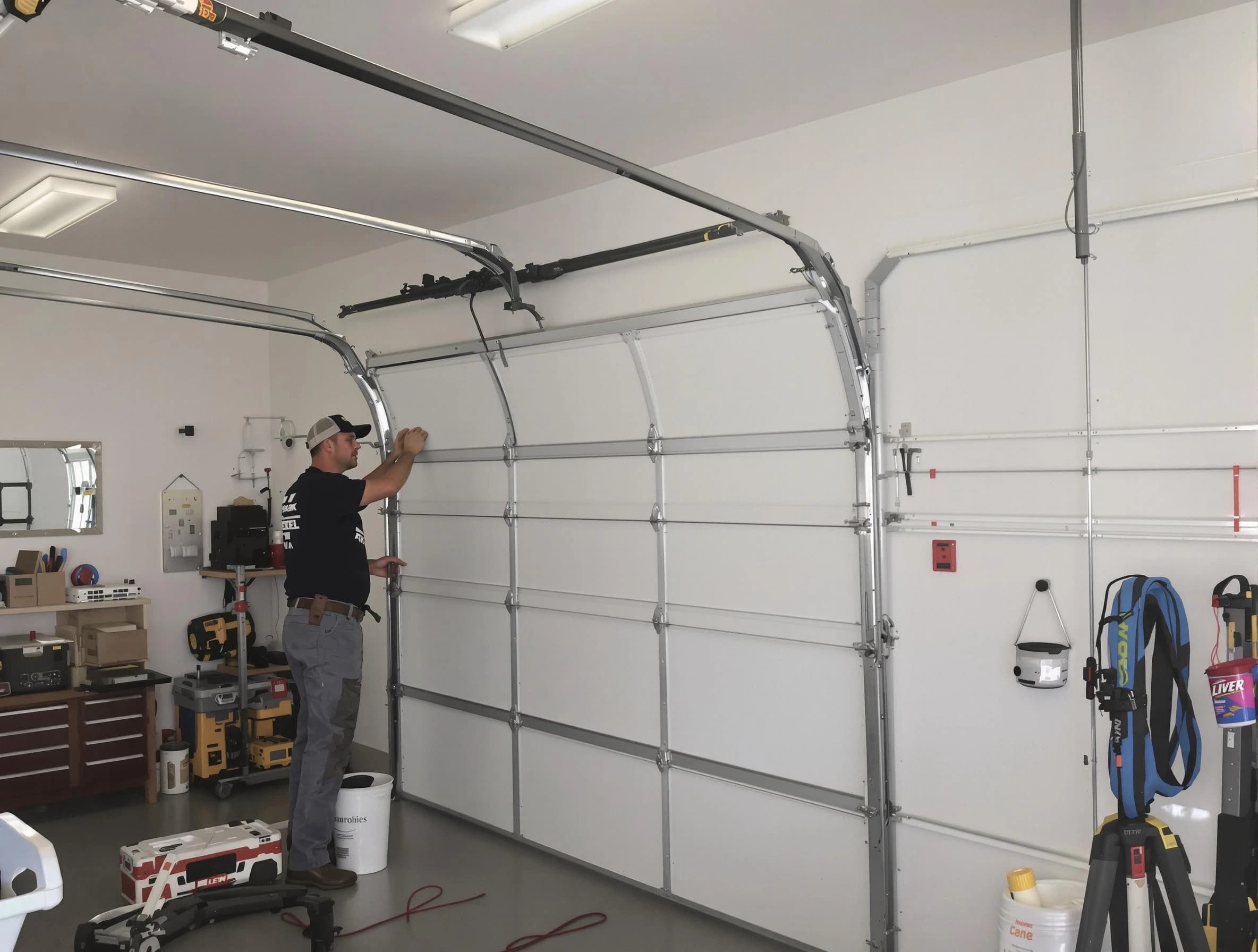 Hingham Garage Door Repair team installing new garage door in Hingham