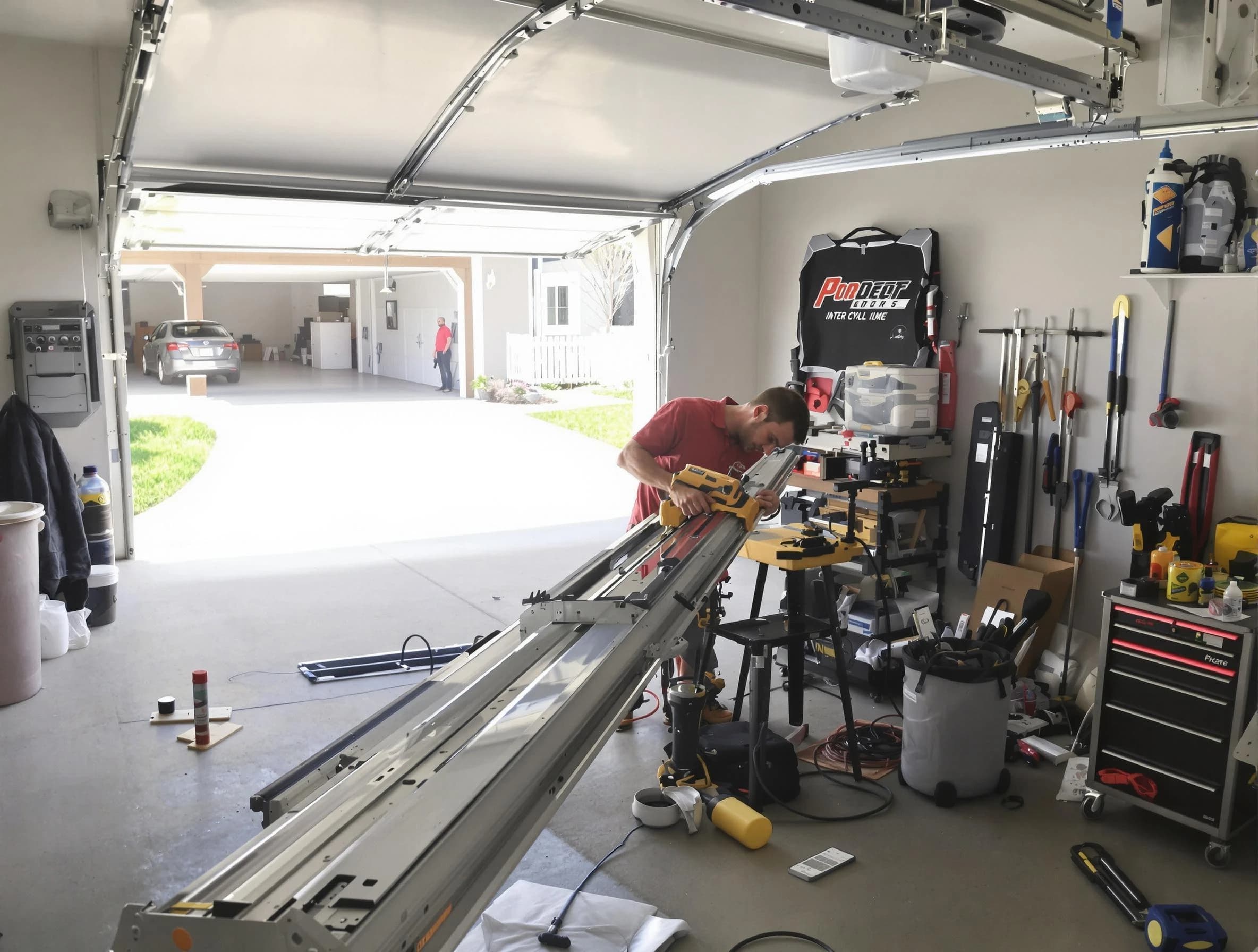 Hingham Garage Door Repair expert performing track repair in Hingham