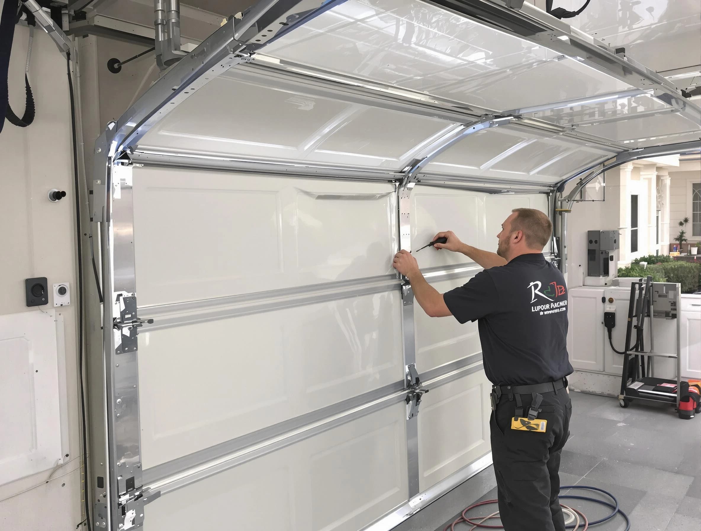 Hingham Garage Door Repair professional performing panel repair in Hingham