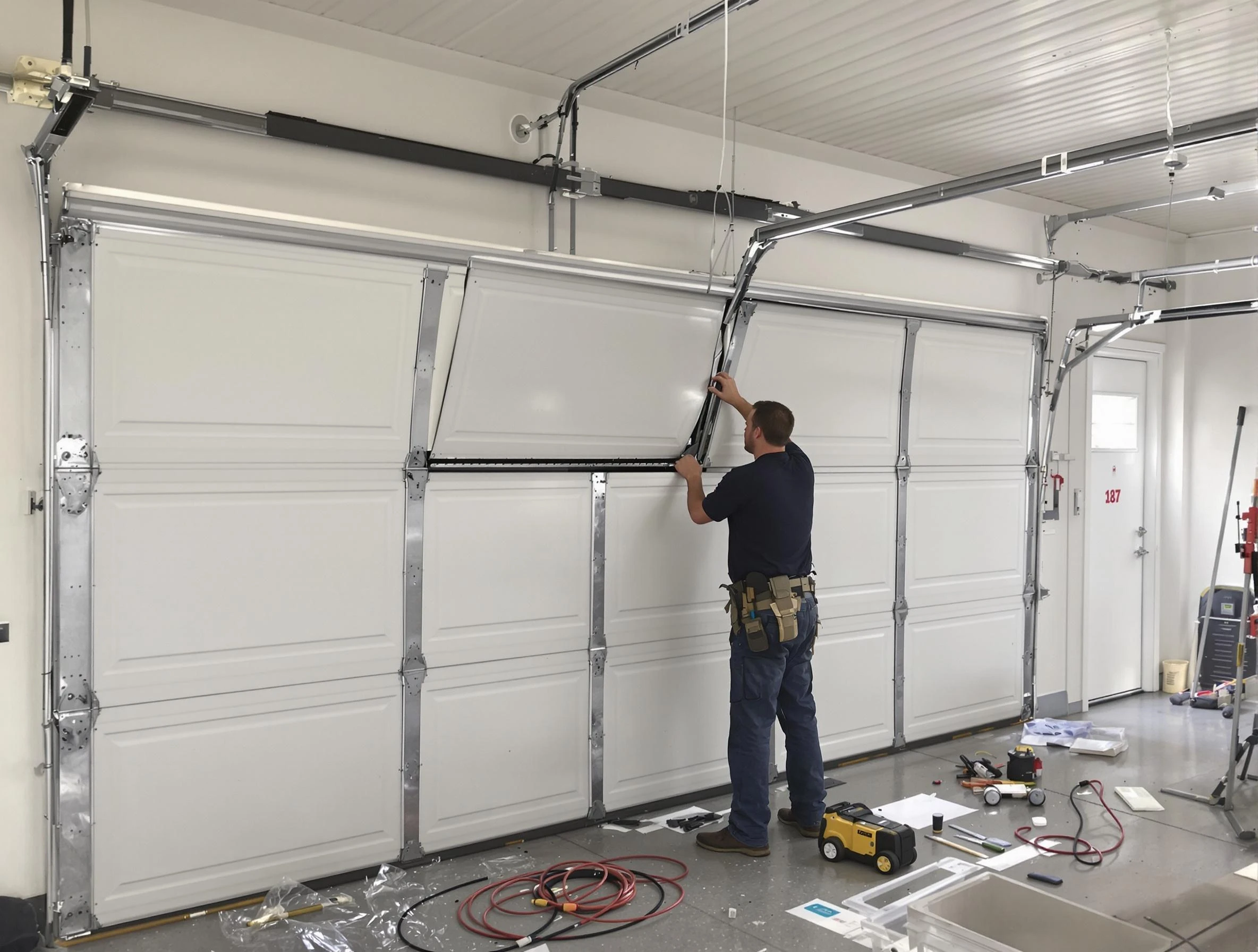 Garage Door Section Replacement in Hingham