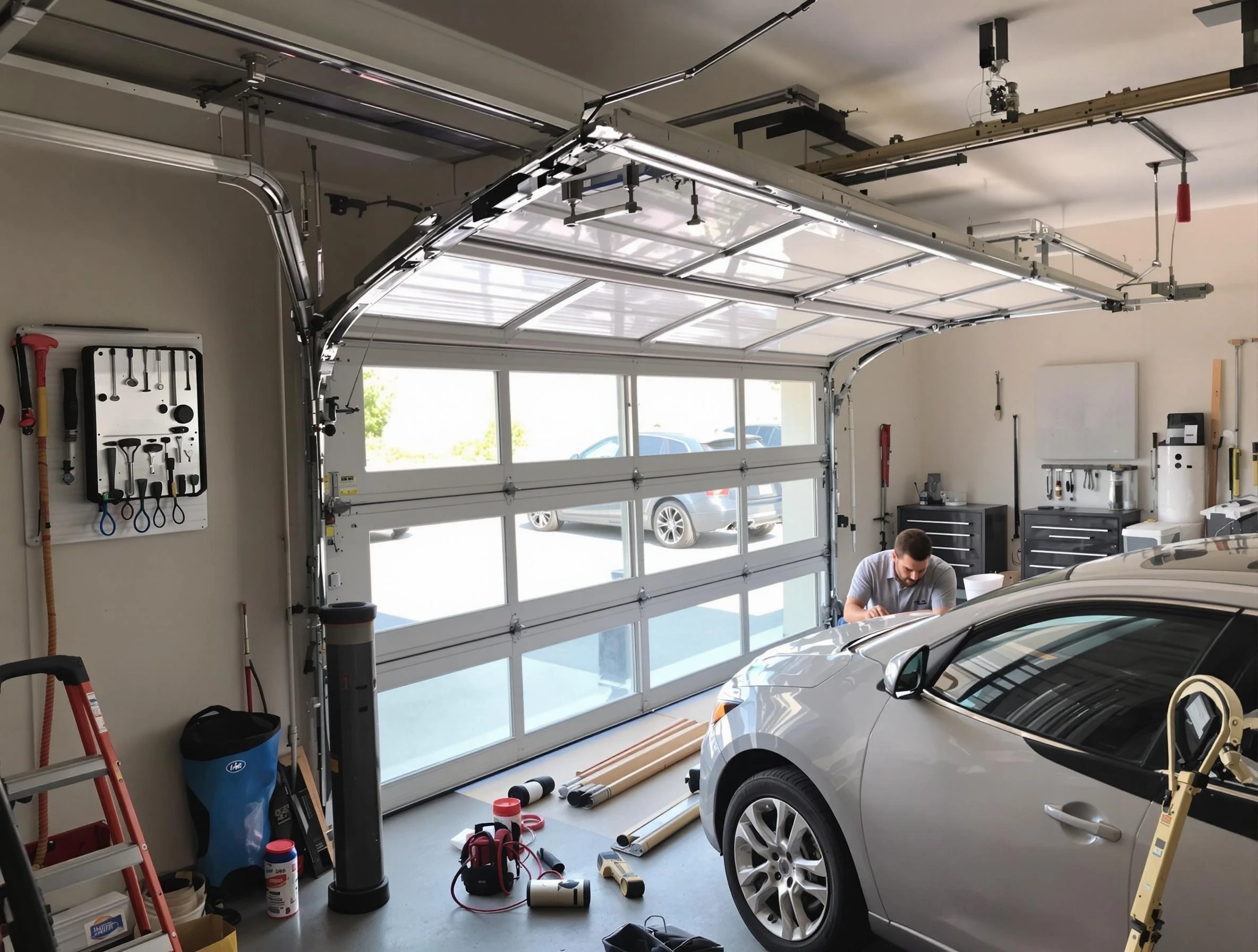 Garage door noise reduction service by Hingham Garage Door Repair in Hingham