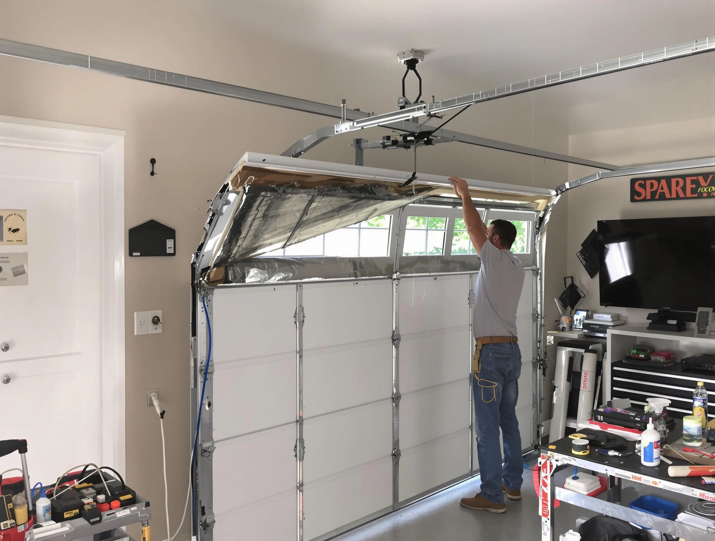 Garage door section replacement by Hingham Garage Door Repair in Hingham